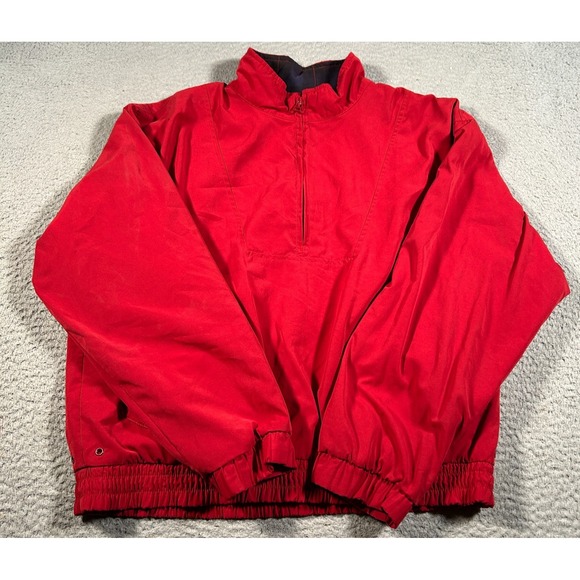 Tourney Gore Tex Jacket Women Large Red Windproof Waterproof Breathable 1/2 Zip - Picture 1 of 11